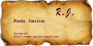 Rada Janina névjegykártya